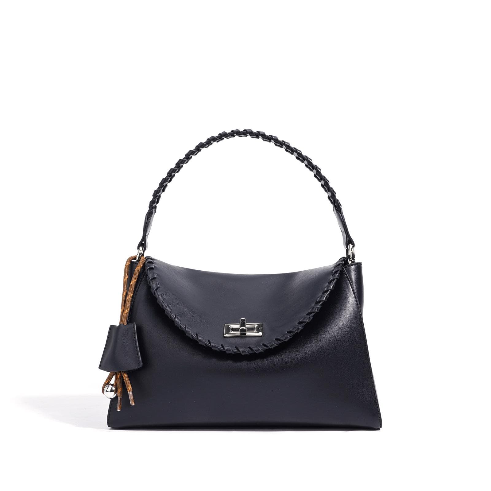 Fashionable and Versatile Hand-held Shoulder Bag French Niche Design Crescent Bag Crossbody Bag Women Commuting Simple black