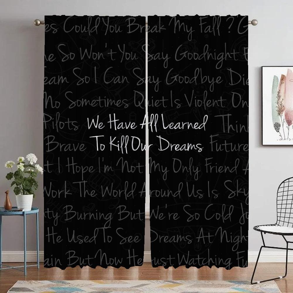 Twenty One Pilots Curtains for Living Room Curtain Shades Tulle for Bedroom Blackout Curtains 2 Pieces Partition Kitchen Elegant W86xH137cmx2pcs-CL