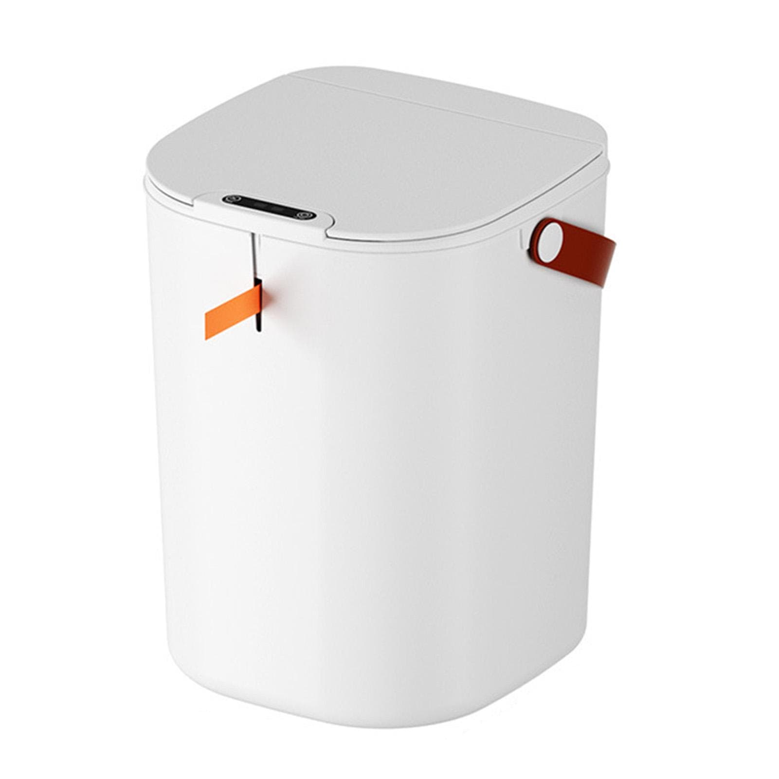 20L Sensor Trash Can with Handle ABS Automatic Induction Touchless Garbage Can for Bathroom White white