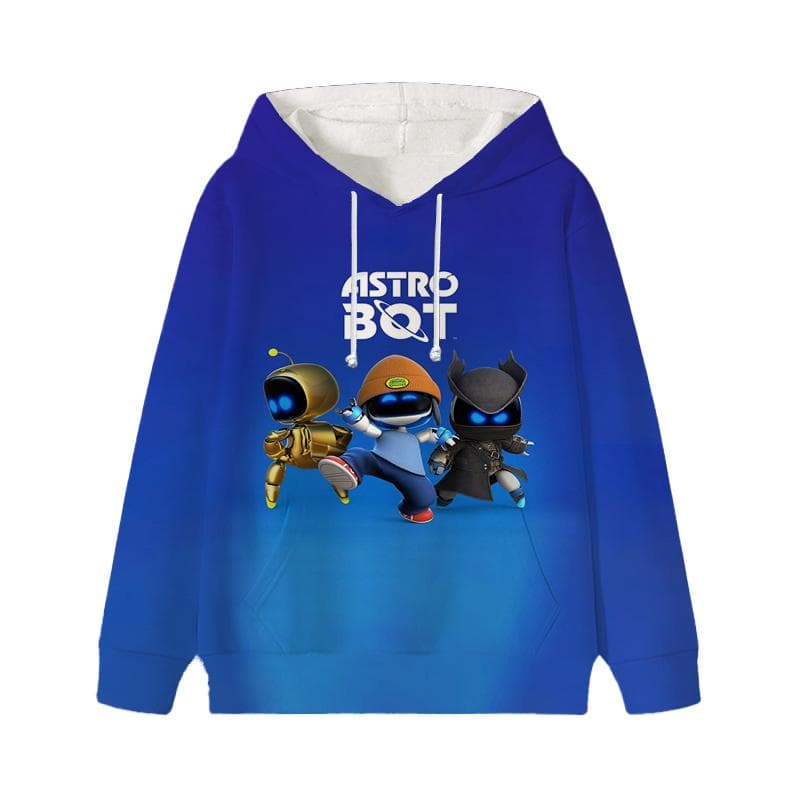 Astro Bot Hoodies Baby Unisex Cartoon Print Long Sleeve Tops Astronaut Toddler Boys Girls Casual Sweatshirts Outfits 110 orange