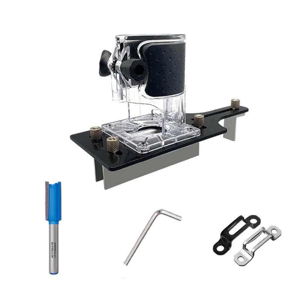 2 in 1 Invisible Fastener Slotting Bracket Woodworking Router Base 65mm Trimming Machine Base Type 1 black