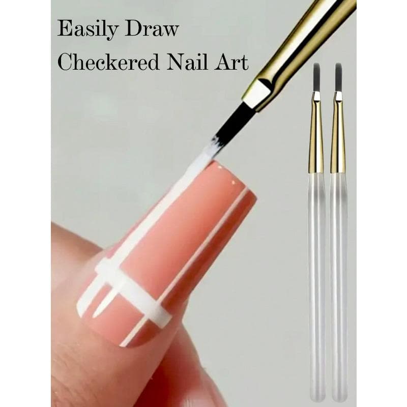 2pcs Nail Art Pens Professional Nail Art & Painting Practice Tools, Smooth Lines, Suitable For Salon And Home Use 2pcs