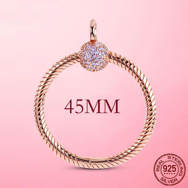 Original 925 Sterling Silver O Pendant Clasp Fits ME Series Bead Charm Rose Gold DIY for Women Jewelry Gifts