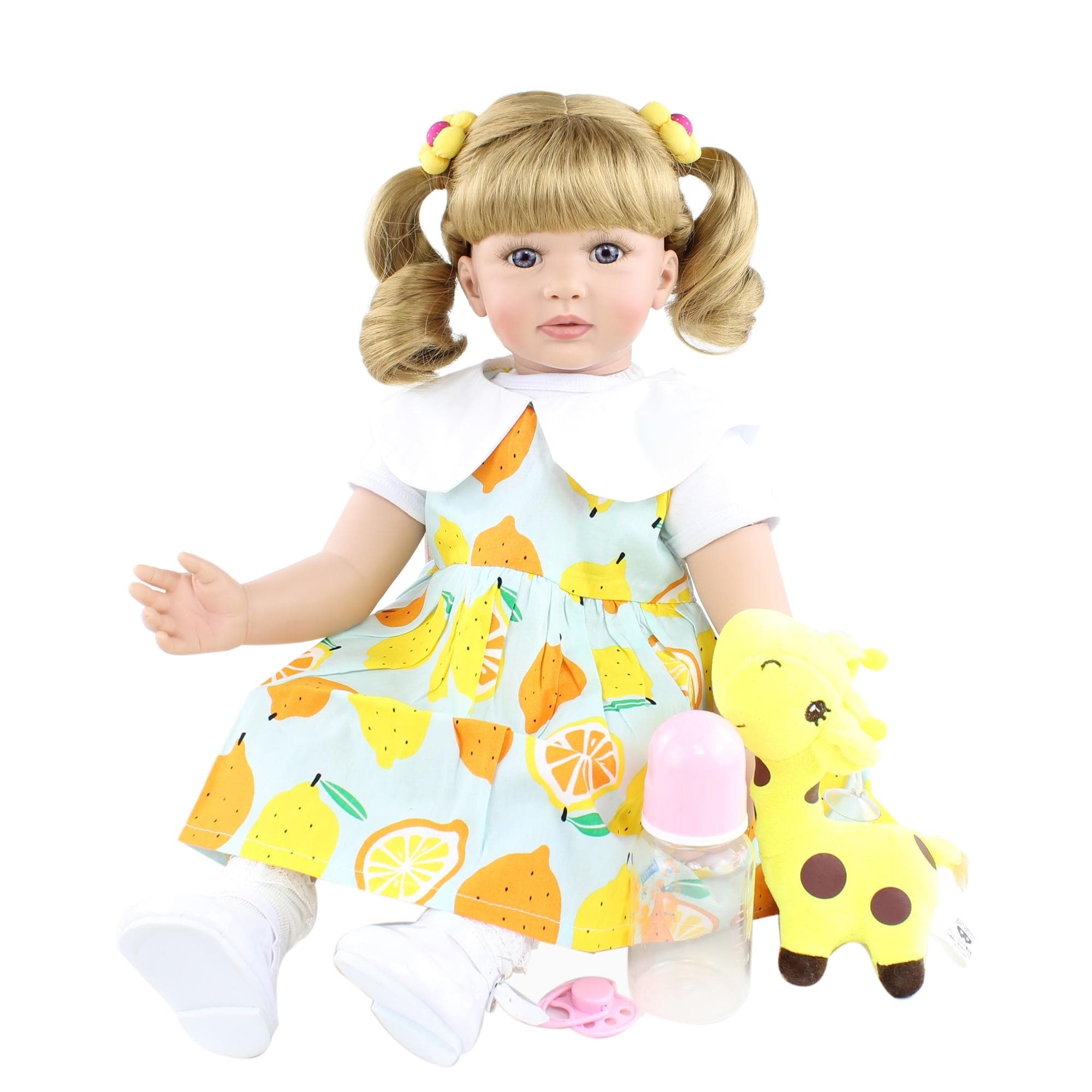 BZDOLL 60cm Reborn Toddler Doll Cloth Body 24inch Soft Vinyl Limbs Princess Dolls Girls Birthday Gift Child Play House Toy Girl-8