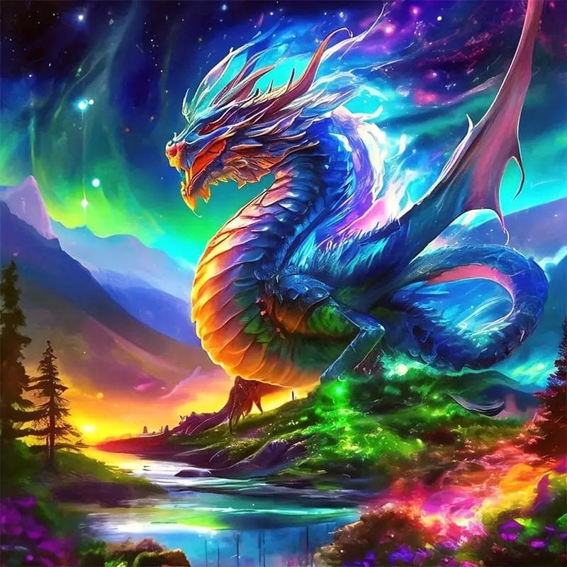 New Arrivals Diamond Painting Animal Full Diy Mosaic Phoenix Wolf Fantasy Art Gift Set Home Decor Rhinestone Pictures Full Round 40x40CM