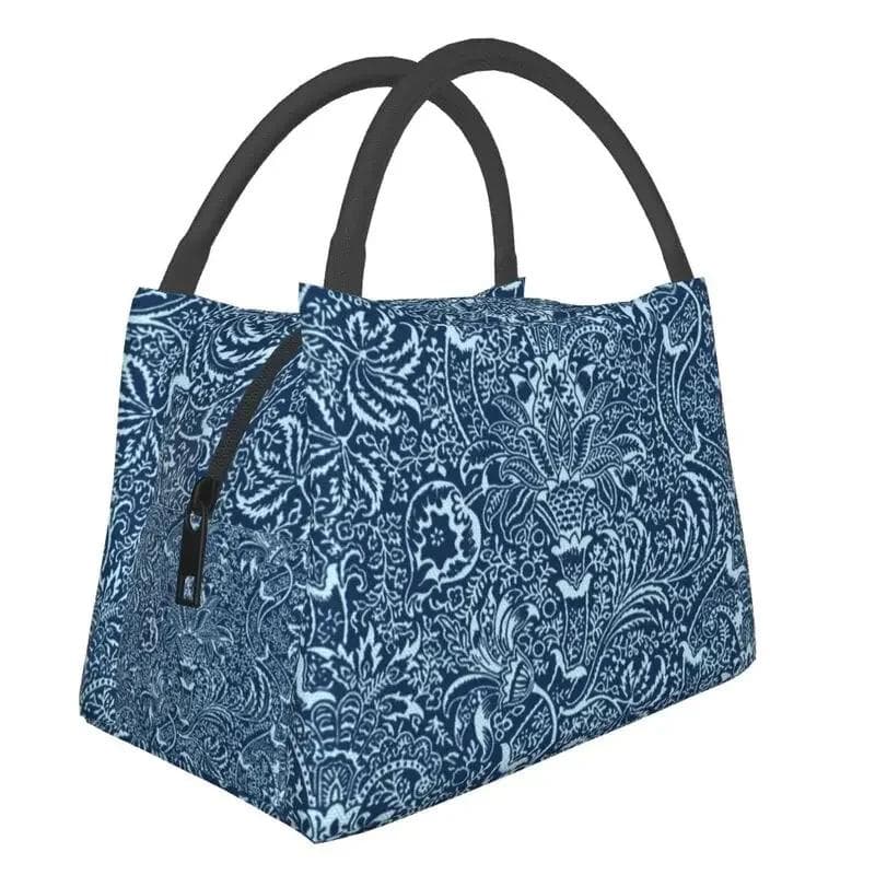 William Morris Insulated Lunch Bag for Women Portable Snakeshead Cooler Thermal Lunch Box Beach Camping Travel Shoulder Bag 28x17x16CM dark grey