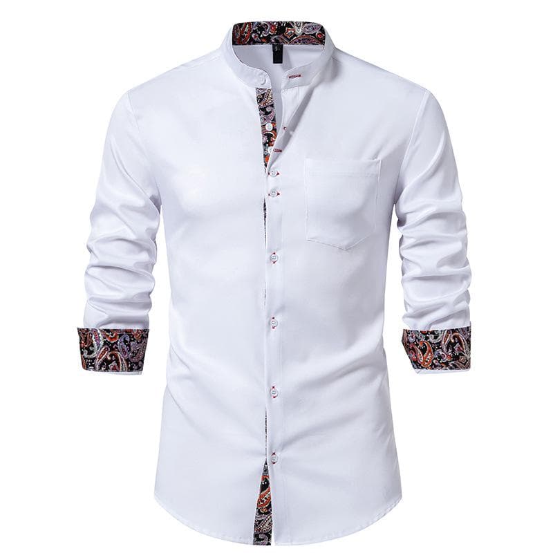 Cozy Up Mens Muscle Fit Dress Shirts Wrinkle Free Long Sleeve Casual Button Down Shirts S white