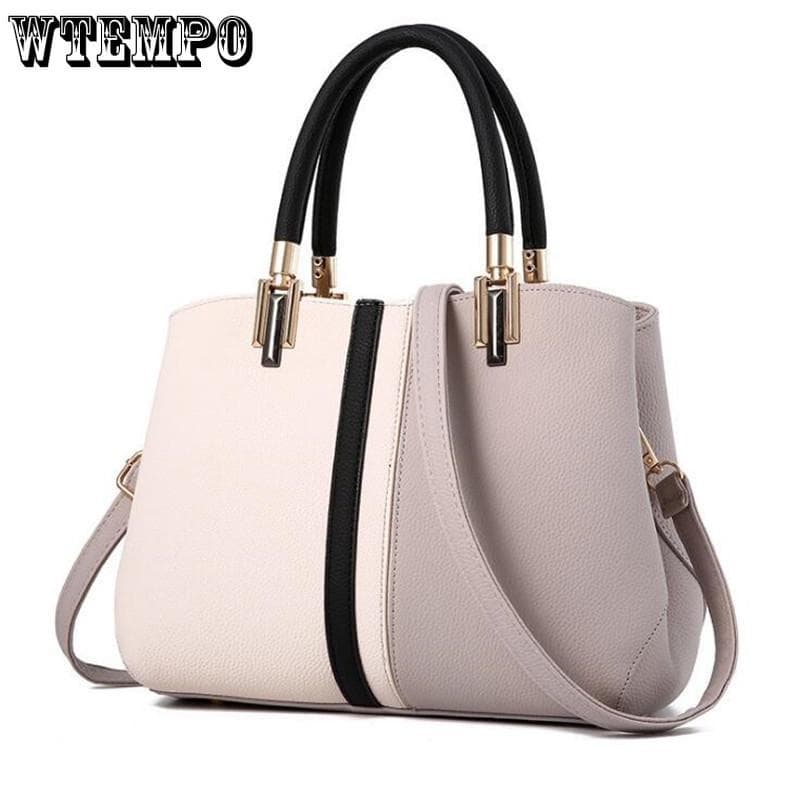 Casual Women Crossbody Bags Panelled Color Handbag Large Size Ladies Bags 29cm*14cm*21cm grey
