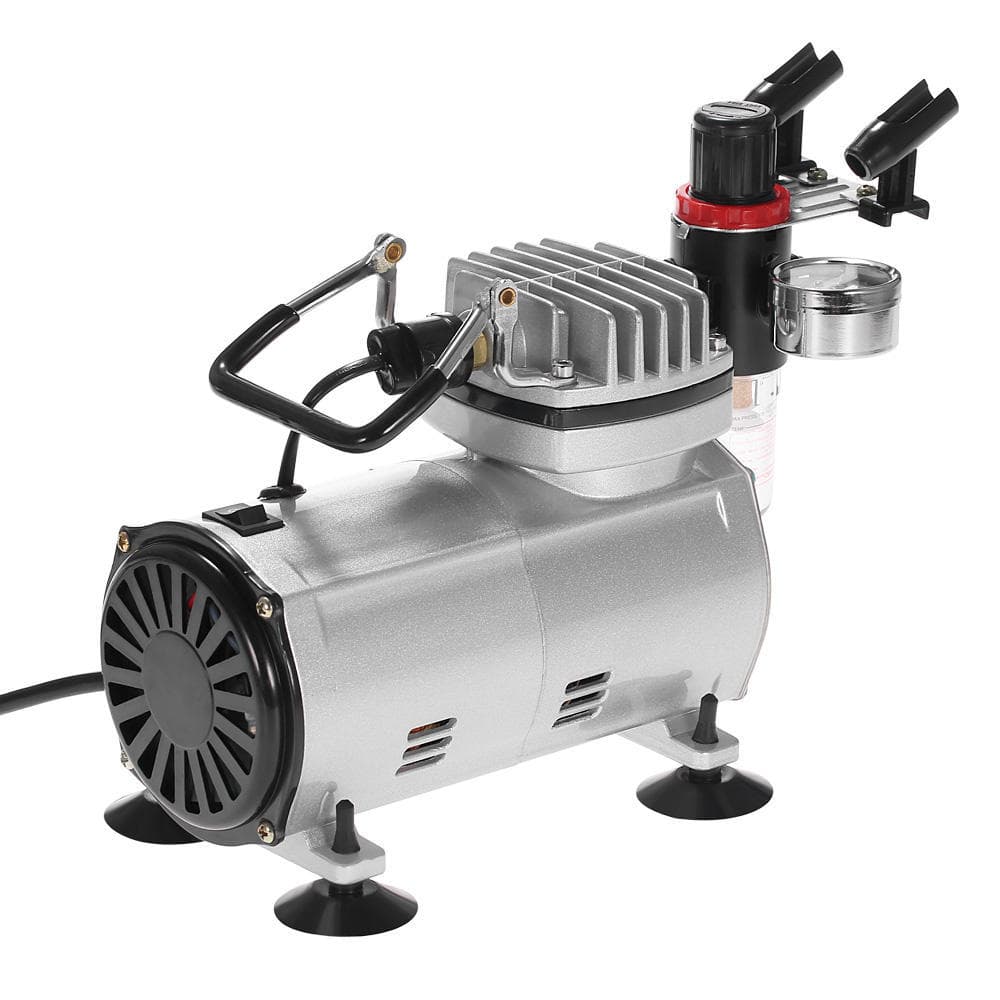 KKmoon Brand New Professional 3 Airbrush Kit With Air Compressor Hobby Spray Air Brush Set Tattoo EU Plug