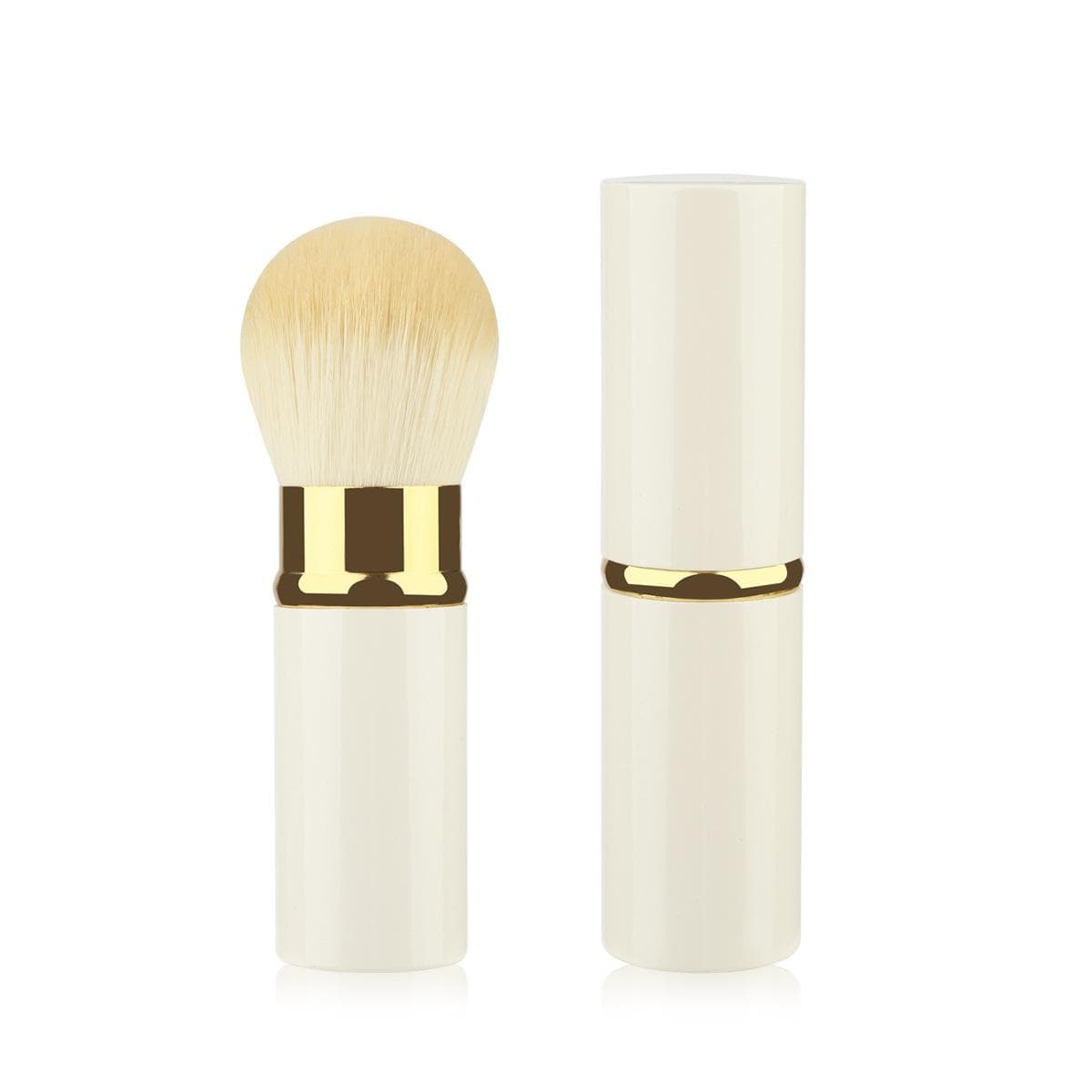 Retractable Brush Makeup Brush Powder Blusher Powder Brush Mini Multi-function Portable With Handle white
