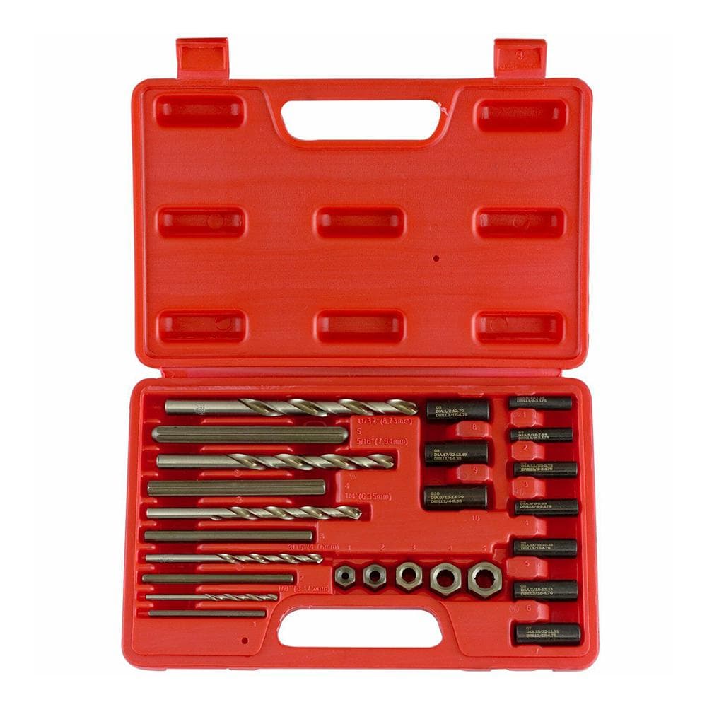 25Pcs Screw Extractor Drill Guide Set Remove Broken Screw Bolts Fastners 1 set