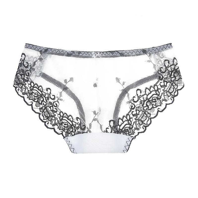 Women Underwear Sexy Panties Lace Low Waist Seamless Briefs XL white