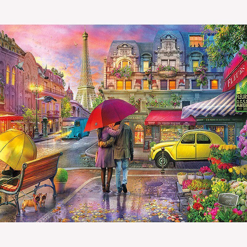 Diamond Painting Lover Scenery Cross Stitch Diamond Embroidery Landscape Full Round Rhinestones 20X30CM