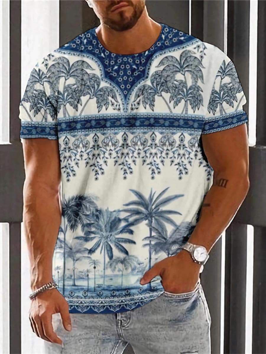 Vintage Ethnic T-shirt 3D Print Clothing O-neck Men Tops Oversized Short Sleeve Tee Summer Loose Male Streetwear Mens Clothes S