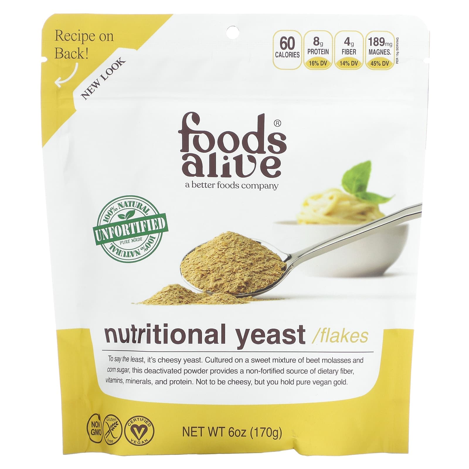 Foods Alive, Superfood, Unfortified Nutritional Yeast, 6 oz (170 g)
