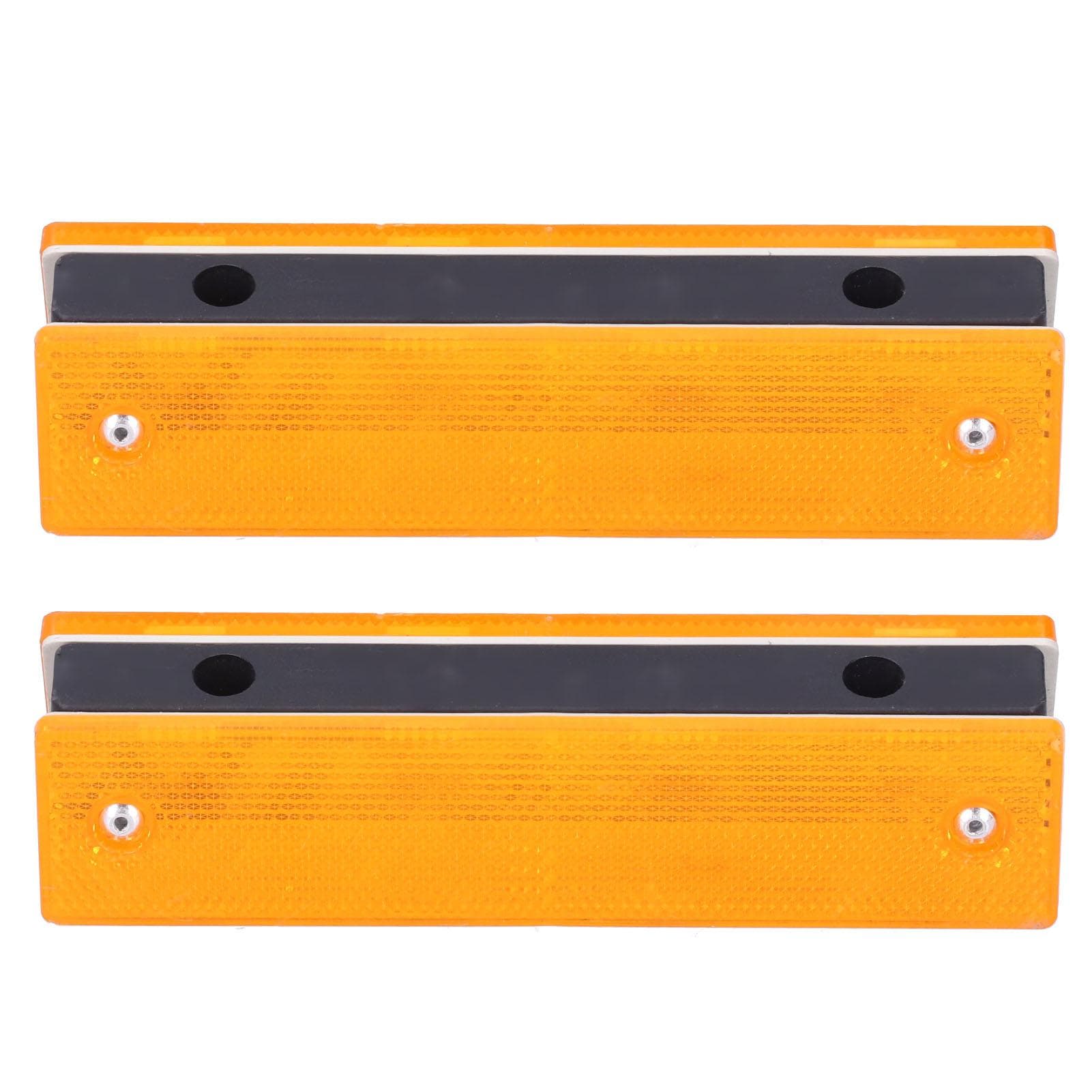 2PCS Rectangle Reflective Sign Road Stud Marker for Highway Traffic Warning Facilities(YellowYellow