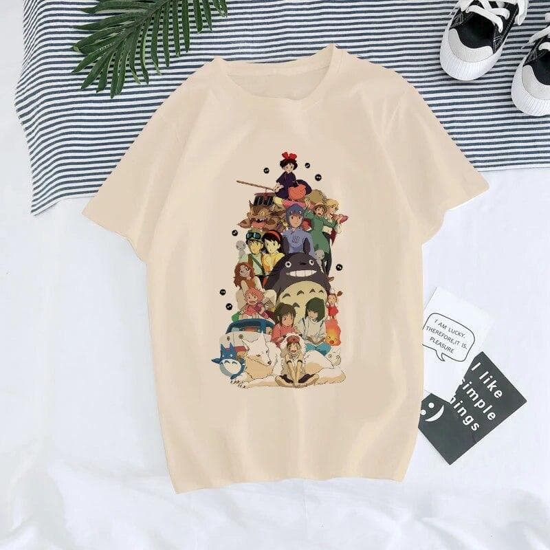 Unisexga Anime 90s Totoro Harajuku Ullzang T Shirt Women T-shirt Miyazaki Hayao Spirited Away Tshirt Top Tees FeUnisex 3XL