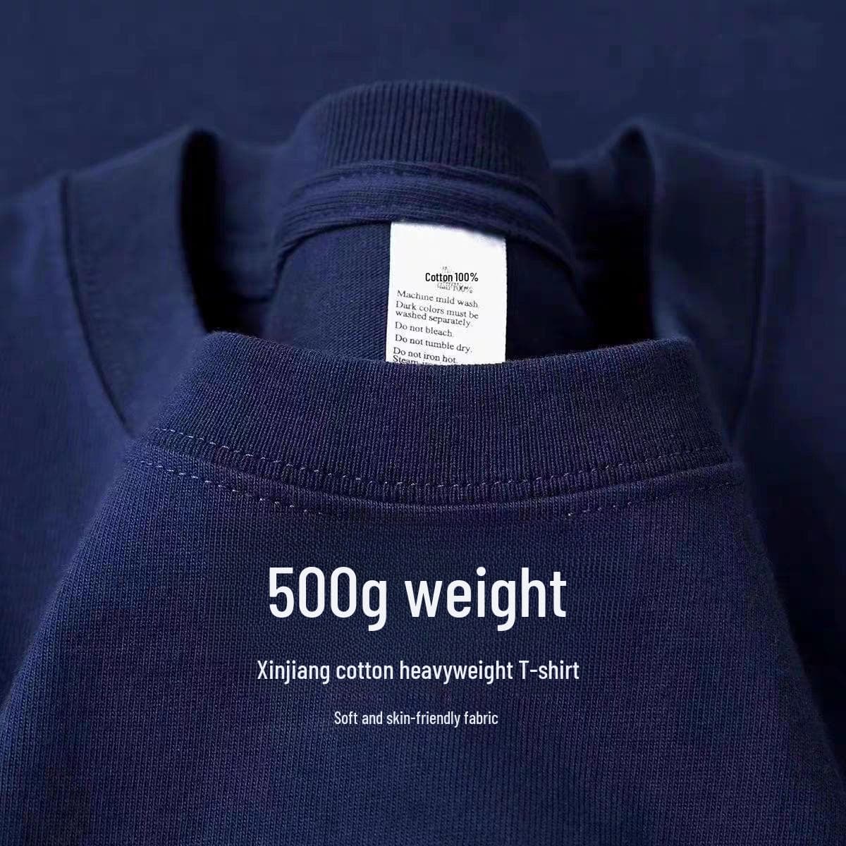 320g Heavyweight White Cotton Short-Sleeve T-Shirt for Men and Women - Thick, Non-Transparent, Loose Fit, Perfect for Summer. S [90-110 jin]
