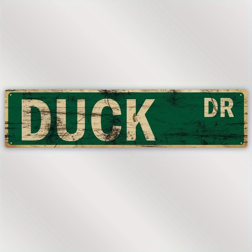 Porch Rules Duck Metal Sign Vintage Wall Art, 11.5X3.7 Inch, Waterproof and Dustproof, Suitable for Home Bar Garage Decoration black