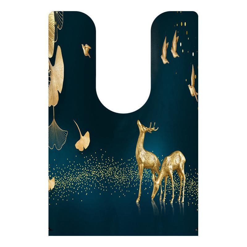 Toilet U-shaped Foot Mat, Bathroom Floor Mat, Waterproof and Dirt-resistant PVC Floor Mat, Toilet Bathroom Non-slip Mat 90*60cm