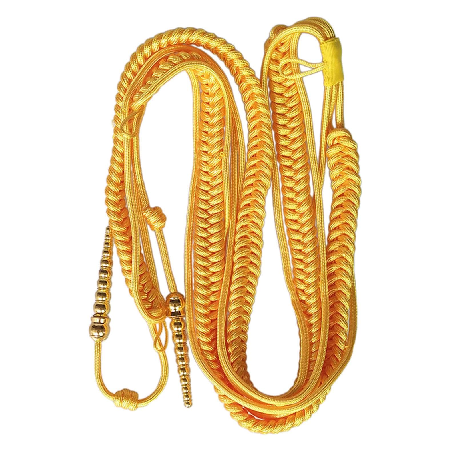 Aiguillette Shoulder CordTraditional Braided Shoulder Badge Uniform Cosplay Accessory Costume DIY Clothing Decorations yellow