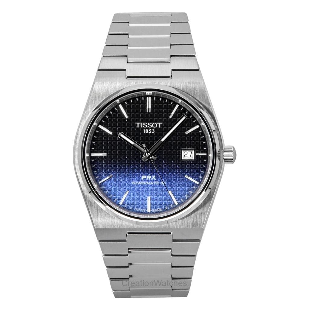 Tissot PRX Powermatic 80 Gradient Stainless Steel Black Chameleon Dial Automatic T137.407.11.051.01 100M Men's Watch black