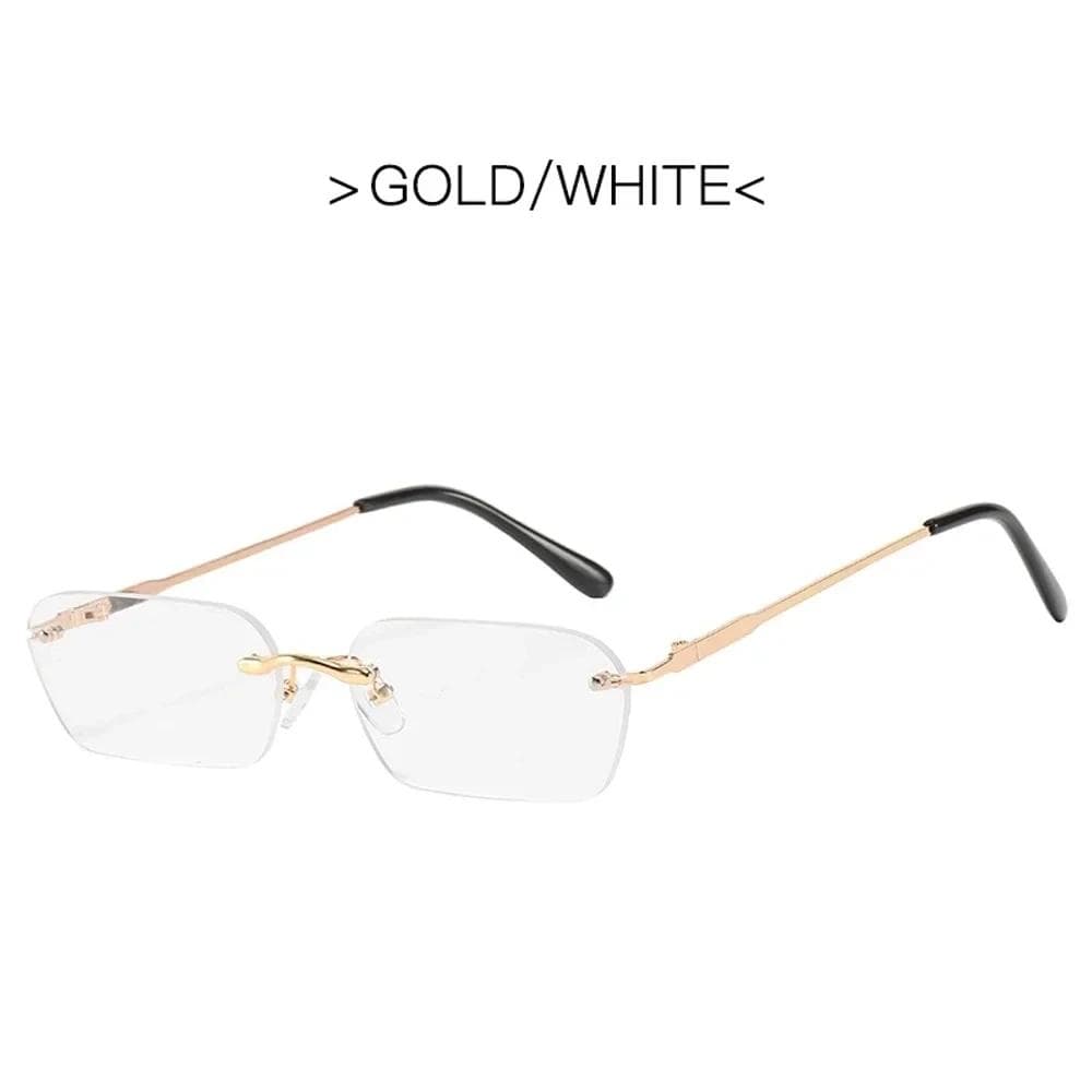 Fashion Rectangle Sunglasses Women Retro Metal Double Beam Wild Polygonal Ocean Glasses Trendy Shades As Picture