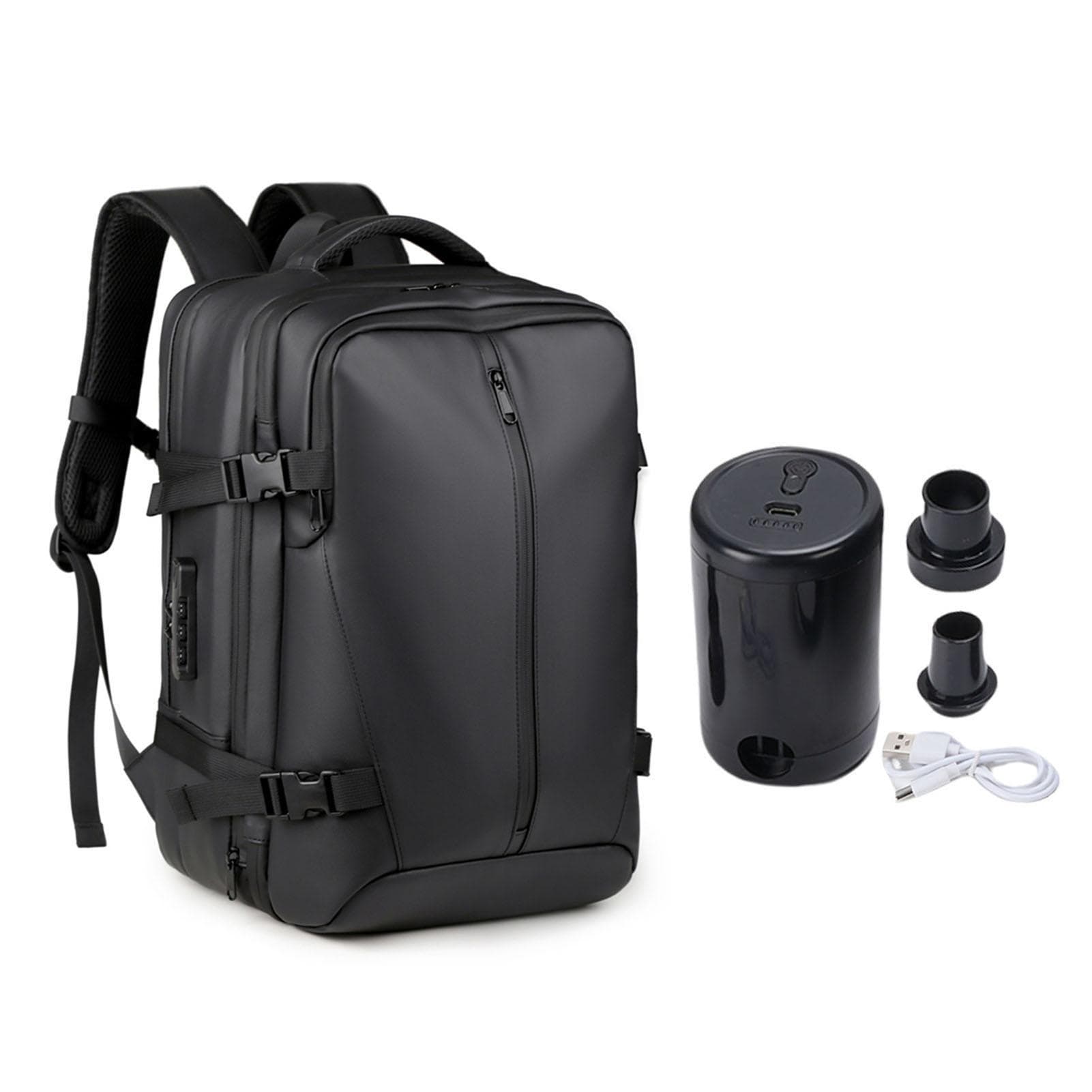 Vacuum Backpack with Pump Anti Theft Lock Splashproof 36-55L Large Capacity Dry and Wet Separation