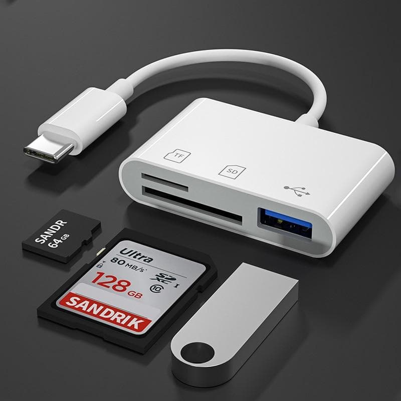 Type-C Adapter TF CF SD Memory Card Reader OTG Writer Compact Flash USB-C for IPad Pro Huawei for Macbook USB Type C Cardreader white