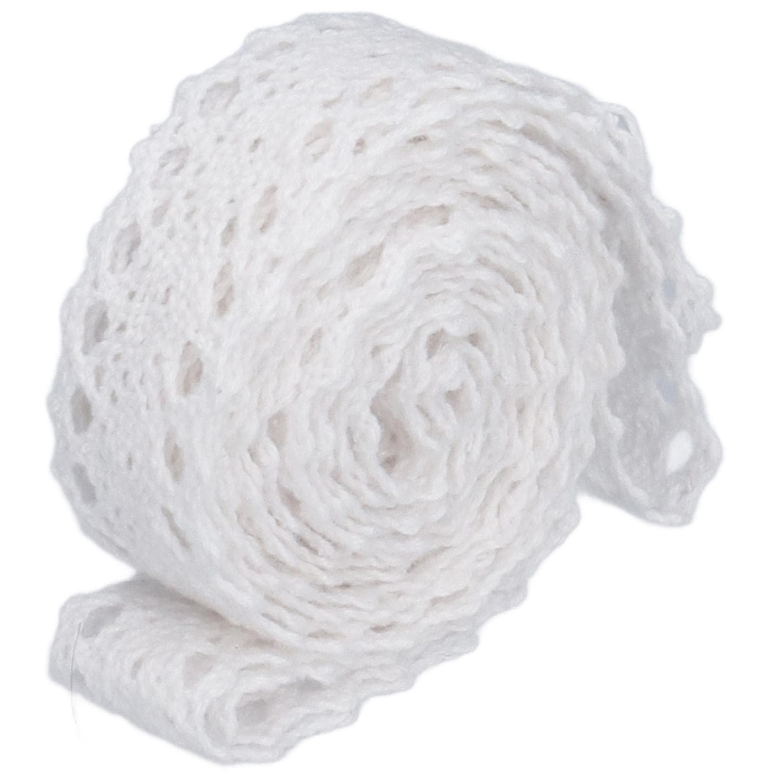 Lace Ribbon Cotton Thread 20 Yards White Decorative Accessories for DIY Clothing Gift Decoration