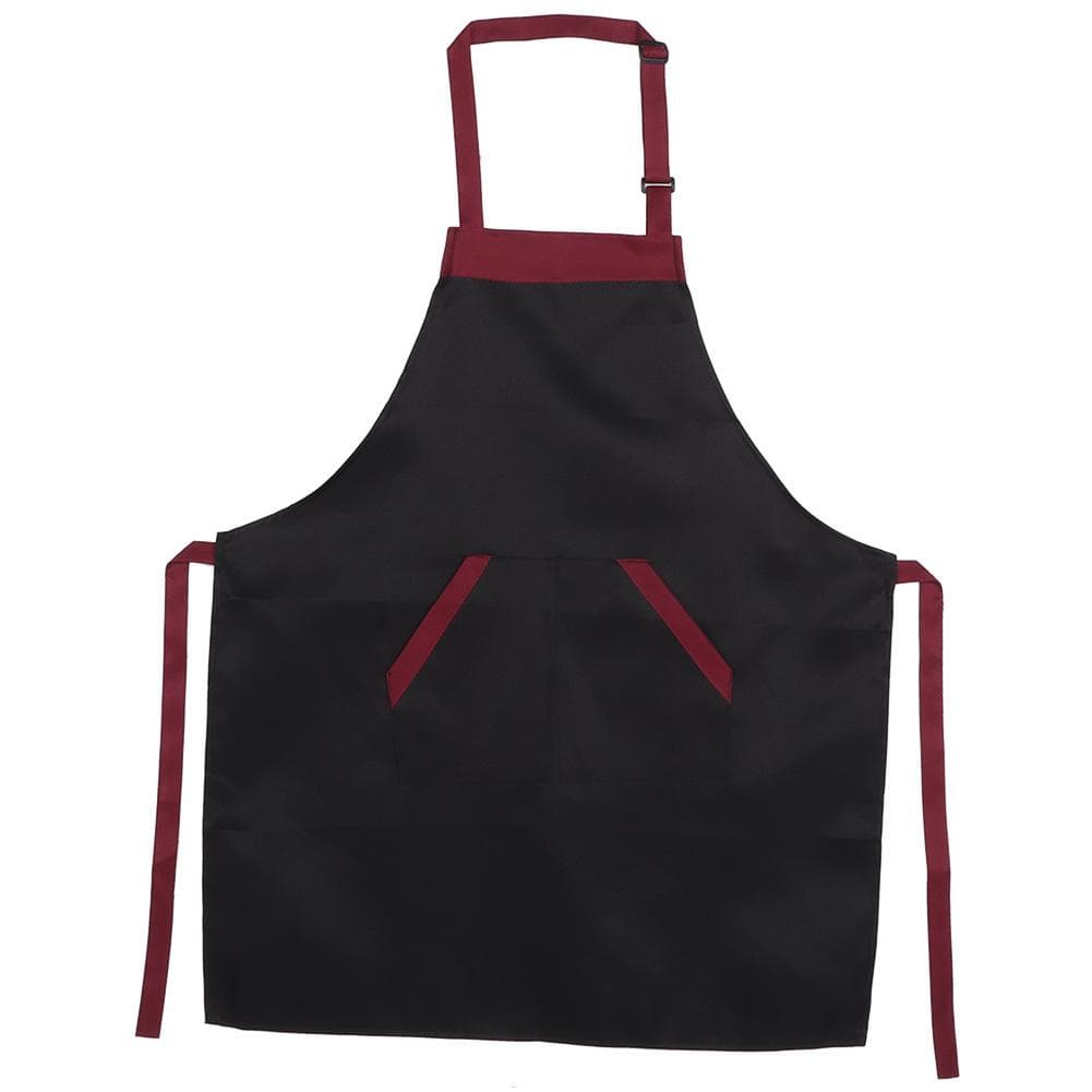 77x62cm Comfortable Waterproof Kitchen Cooking Apron Working Apron with Pockets for Hotel HomeBlack black
