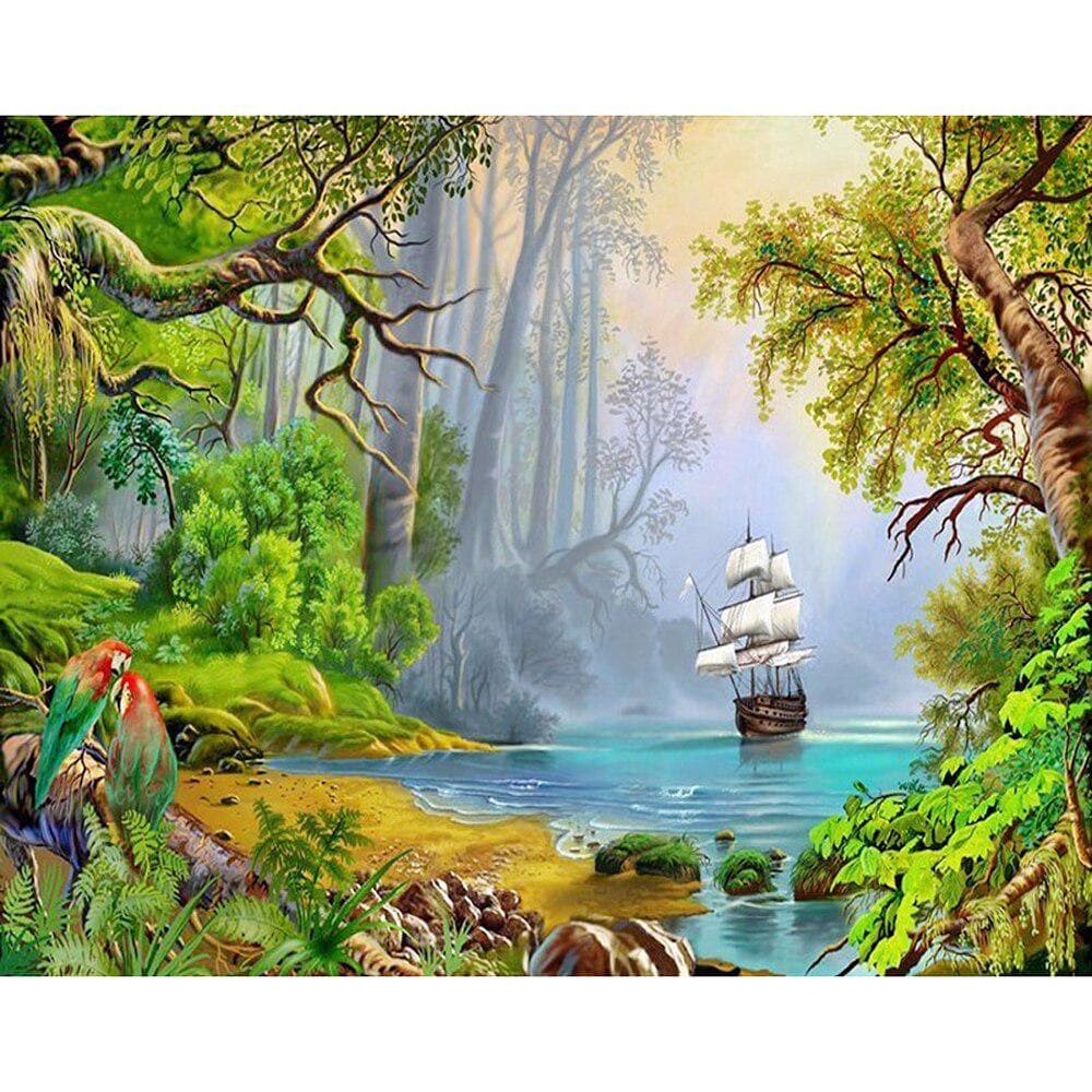 5D DIY Full round Diamond Painting Natural scenery Embroidery Cross Stitch 20X30CM