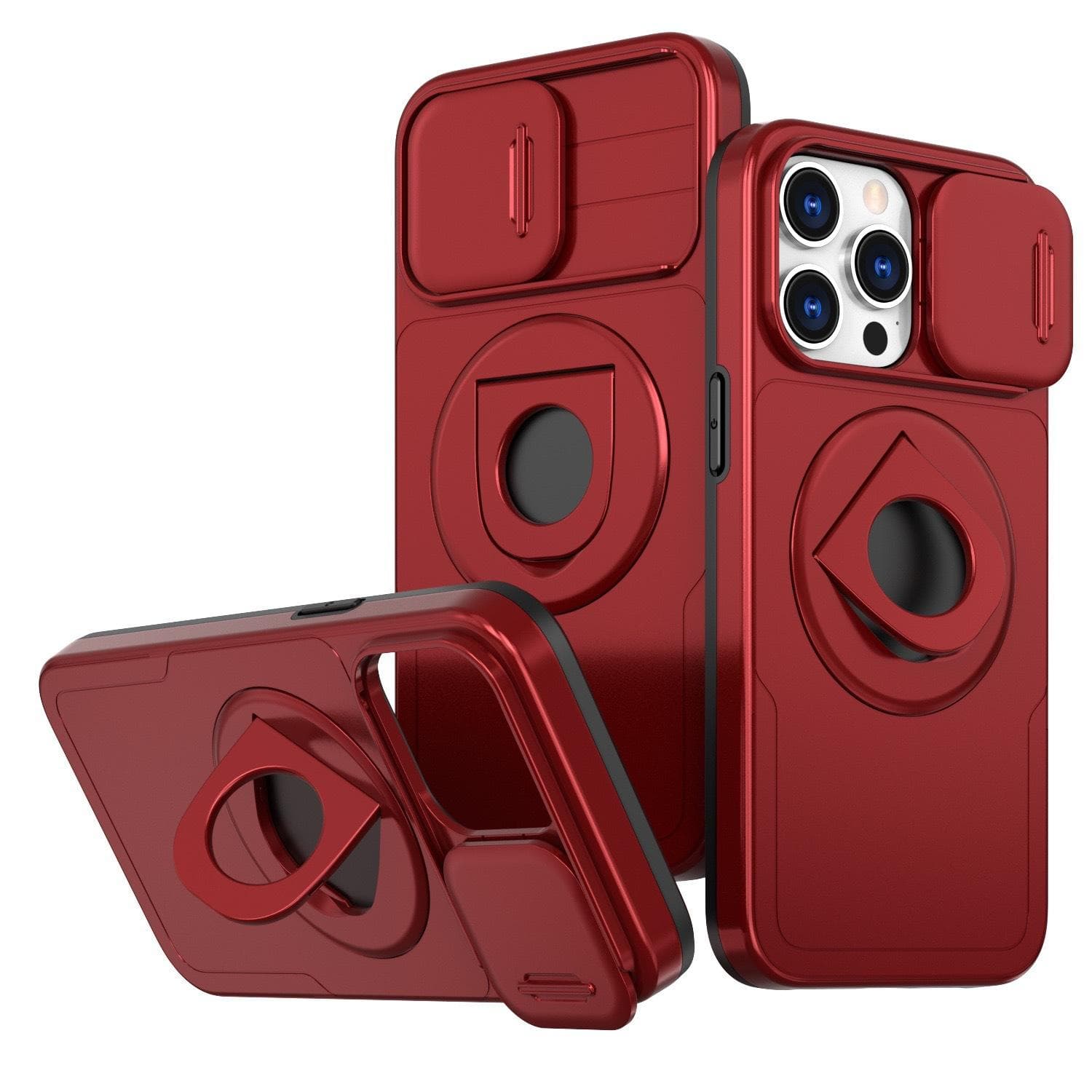 Applicable To IPhone15pro Mobile Phone Case Wireless Magsafe Ring Magnetic Rotating Bracket 13 Protection Case Apple 15Plus