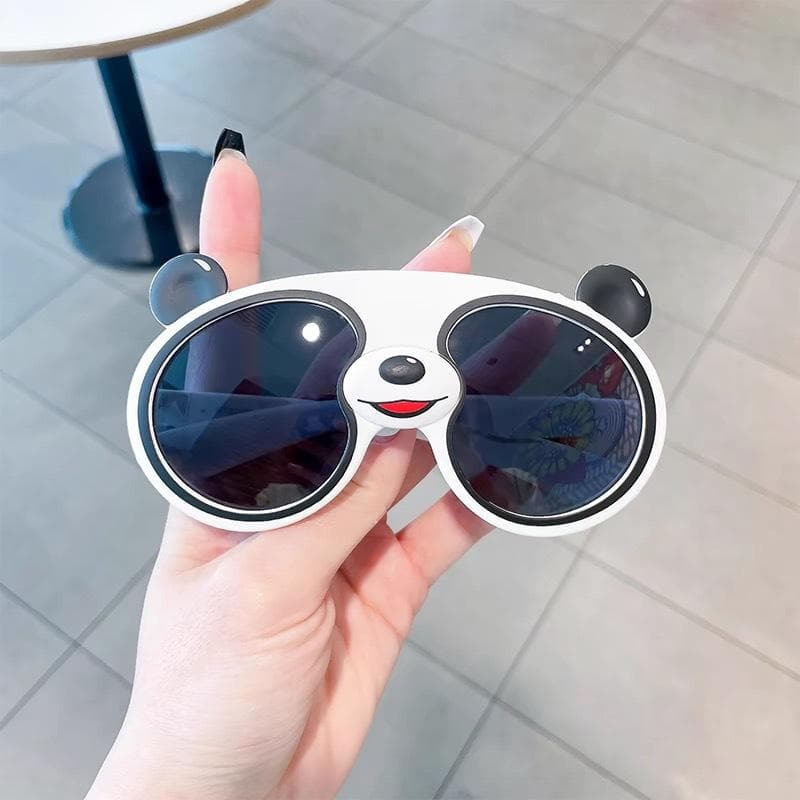 Children's Sunglasses Cartoon Panda Shape Fashion Sunglasses Trend Kid's Glasses Face Decor Gift 1 Pair white