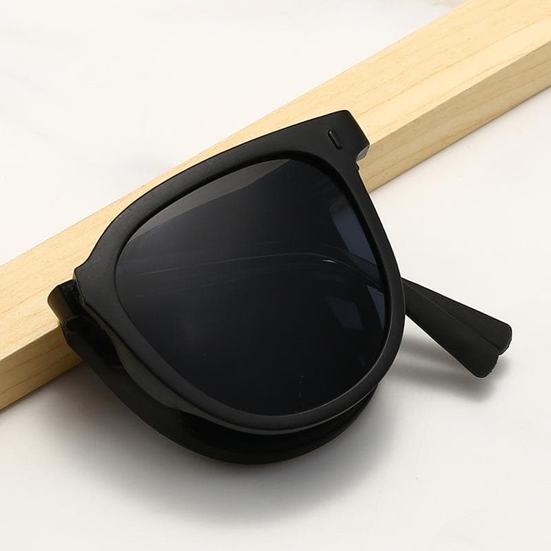 Foldable Sunglasses Women UV400 Protection Circular Lenses Lightweight Full Frame Sunscreen Glasses Easy To Carry no case