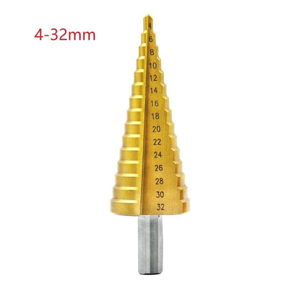 4-32mm/4-20mm/4-12mm Step Cone Drill Golden High Speed Steel