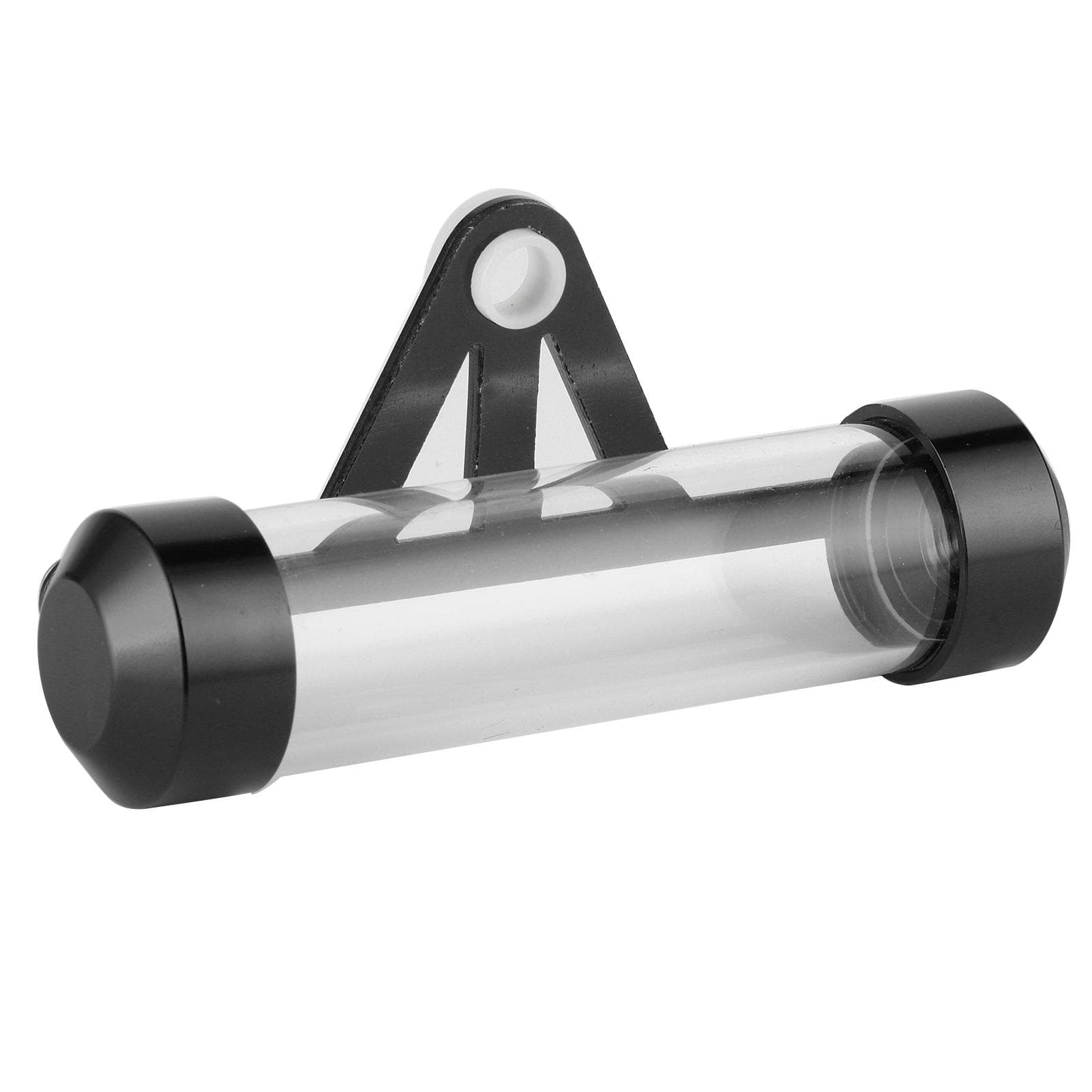 Universal Motorcycle Cylindrical Tube Tax Disc Frame License Holders Storage CylinderSilver black