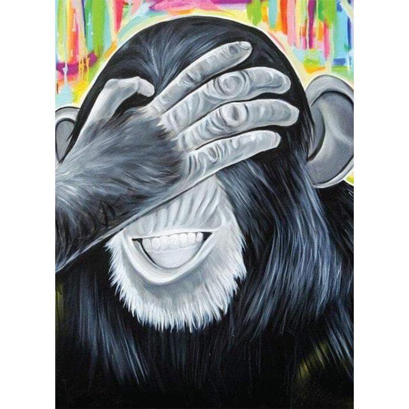 DIY 5D Diamond Painting Funny Orangutan Cross Stitch Home Decoration Diamond Embroidery 20X30CM
