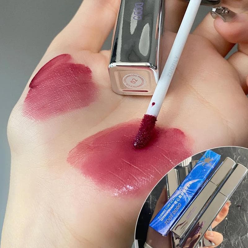 Silver Tube Mirror Lip Gloss Cool Red Moisturizing Nude Lipgloss Liquid Lipsticks Long Lasting Makeup Cosmetics