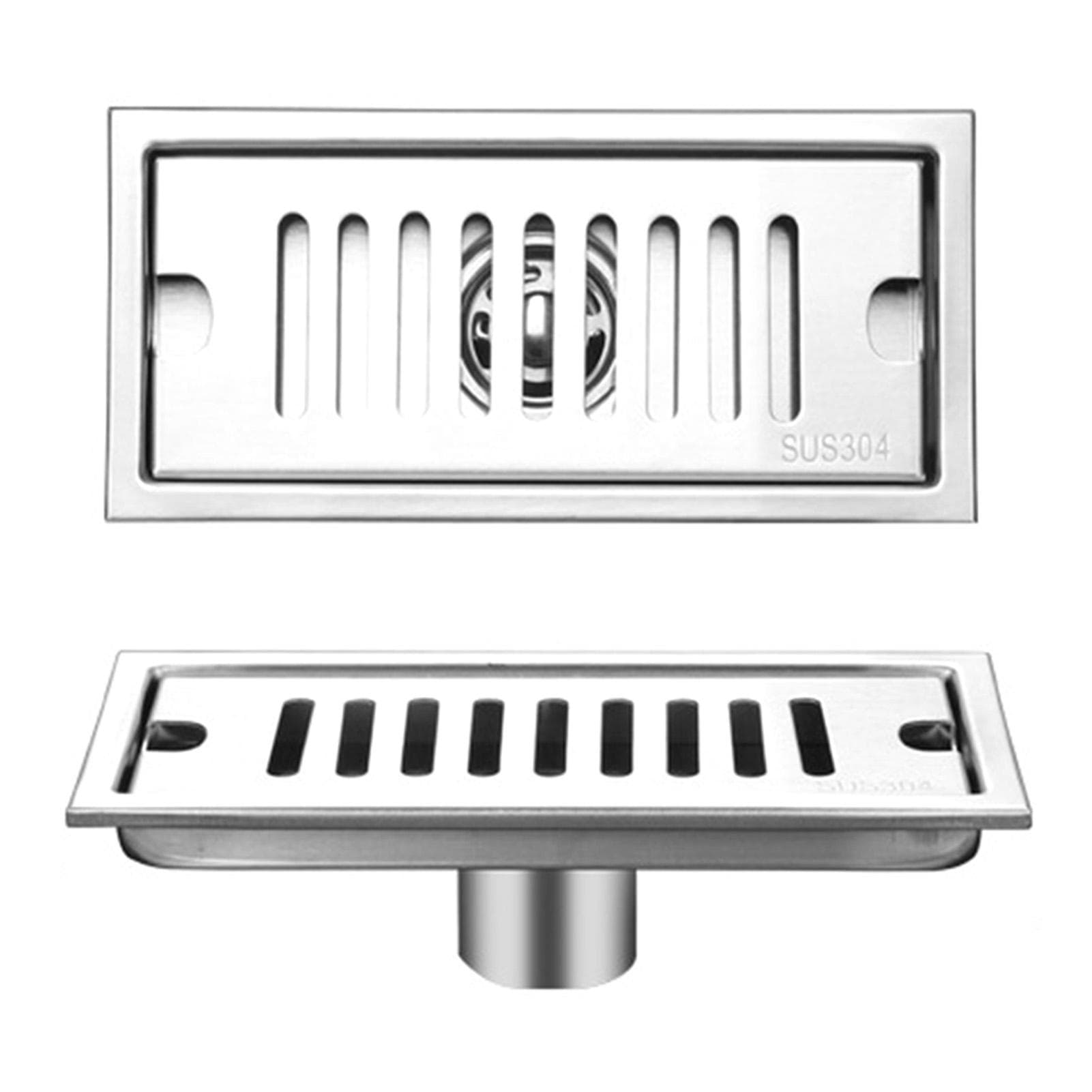 Shower Drain Long Stainless Steel Deodorant Removable Floor Drain for Bathroom Hotel 20cm Middle 20cm Middle Draining
