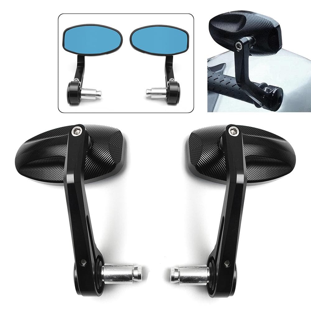 2Pcs CNC Motorcycle Bar End Black Rearview Side Mirrors for Triumph Speed Triple black