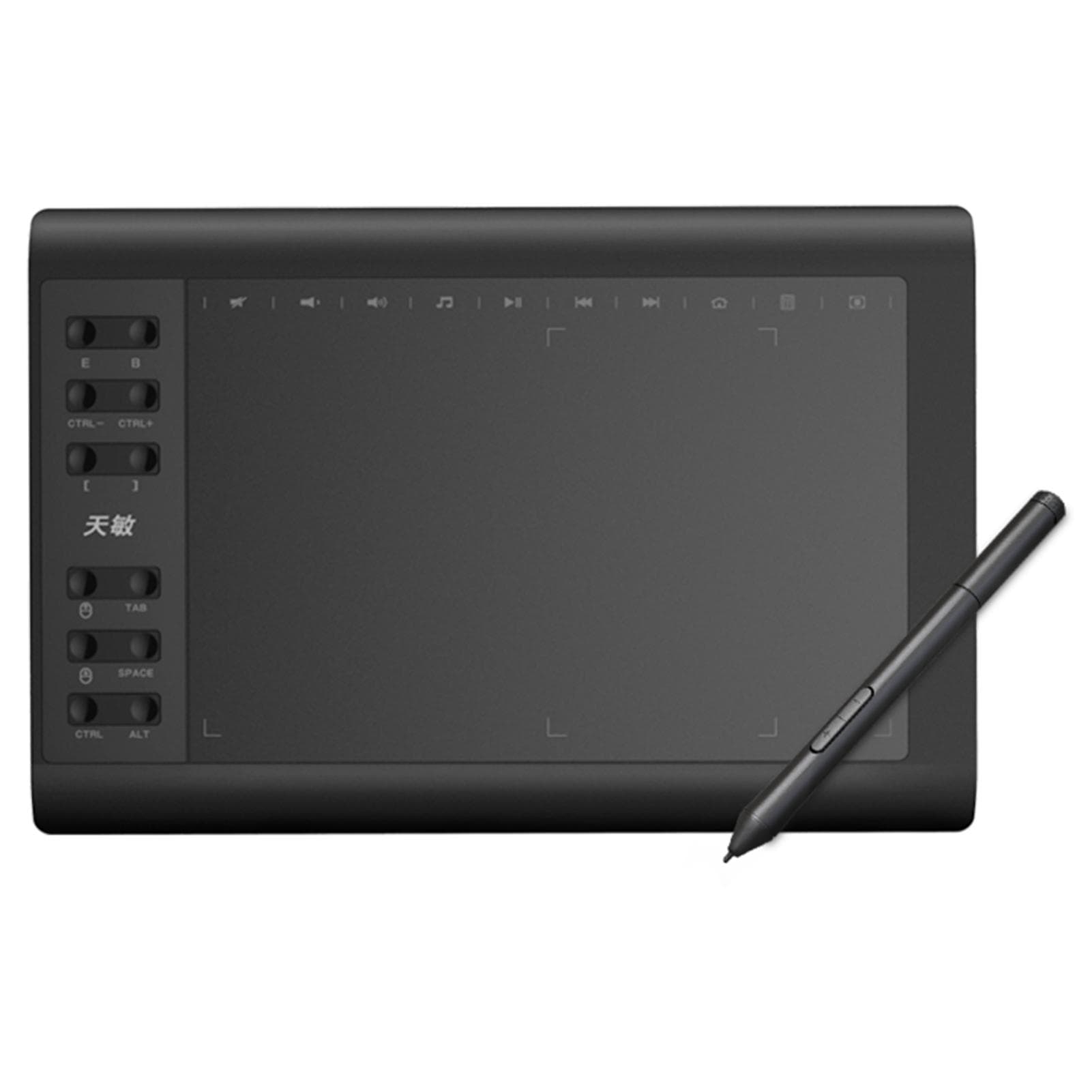 10moons G10 Digital Art Graphics Drawing Tablet 10 x 6 Inches Ultralight Art Creation Sketch with black