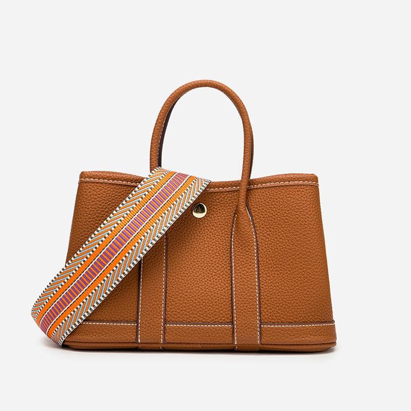 Women's Large Capacity Garden Shoulder & Crossbody Bucket Tote Bag with Wide Strap Large 30cm + Scarf + Charm