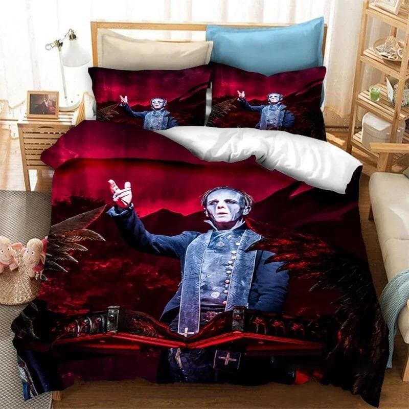 3D Printed Powerwolf Bedding Set Pillowcase Band Duvet Cover Double Twin Full Queen King Adult Kids Bedclothes Quilt Cover EU Single 135x200cm