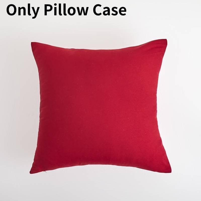 Luxurious Thick Plain Polyester Cushion Cover For Sofa And Living Room 18x18 Inches Wine Red