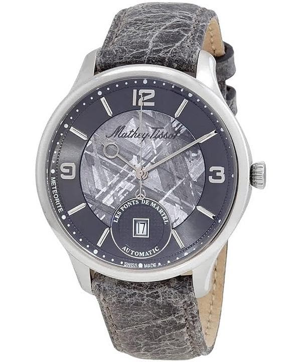 Mathey-Tissot Edmond Limited Edition Leather Strap Grey Dial Automatic H1886META Men's Watch grey