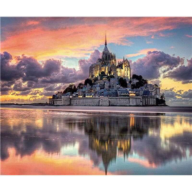 5D DIY Diamond Embroidary Full Round Drill Mosaic Cross Stitch River Landscape Diamond Painting 20X30CM
