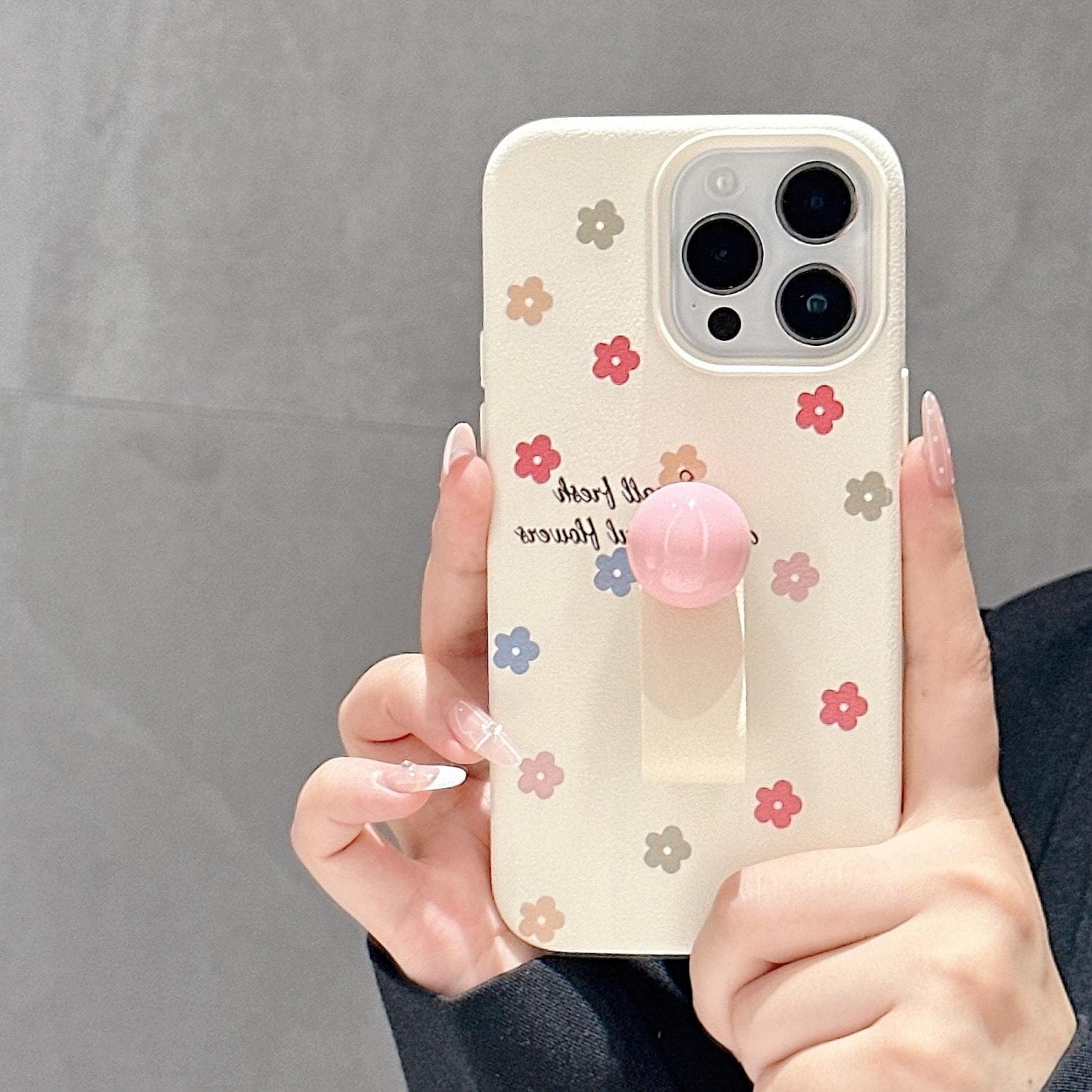 Polka Dot Love Flowers Are Suitable for Apple 16promax Ring Phone Case IPhone 15 Small Fresh 14/13 Apple XS