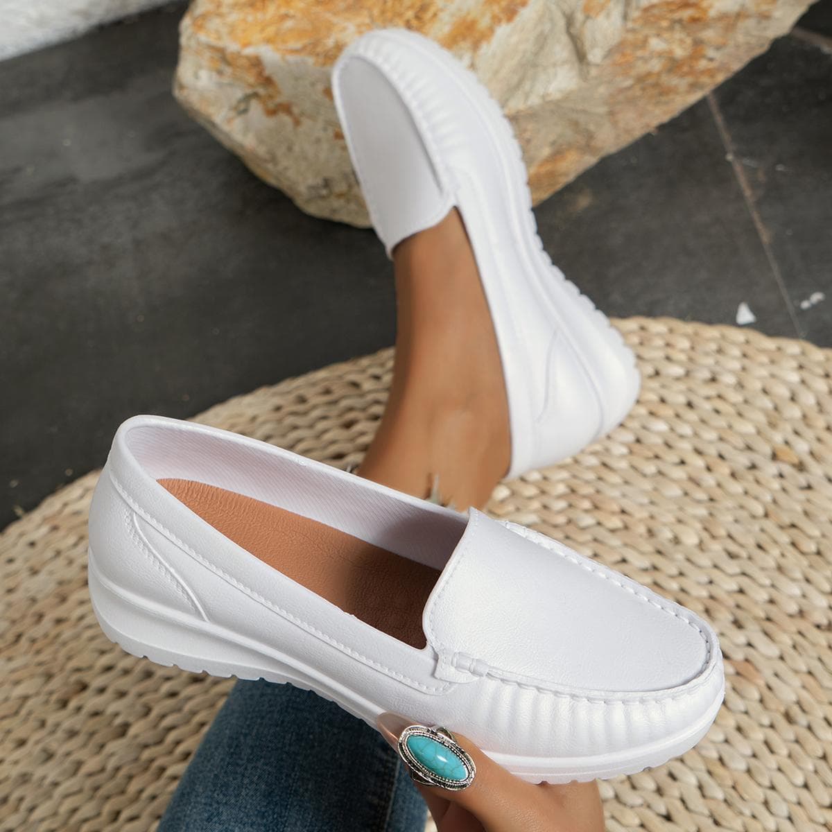 BCEBYL Spring and Autumn Casual Fashion Round Toe Flat Solid Color Comfortable Non-slip Wear-resistant Women's Shoes 41