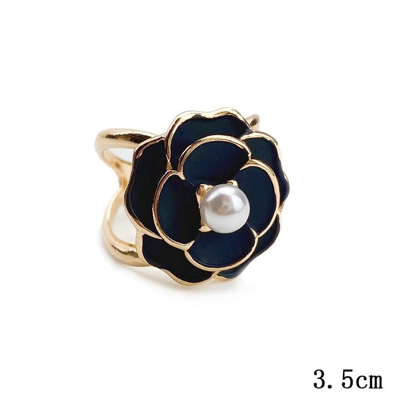 Simple Silk Scarf Buckle Jewelry Brooch, Camellia, Retro Temperament, High-end, Light, Luxury, Fashion Accessories black